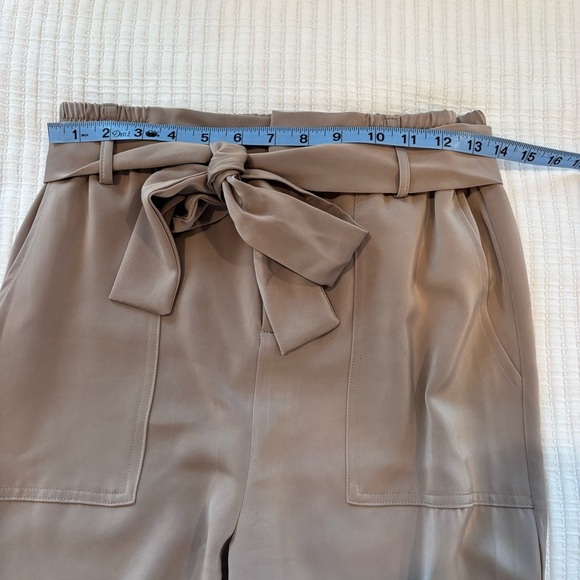 Mustard Seed Boutique Satin Tan Jogger Style Pants With Belt Size Medium - Picture 9 of 13